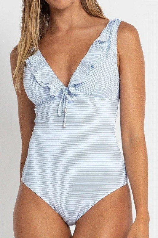 swimwear athletic lines -SS51343 Sail Frill One Piece - Blue