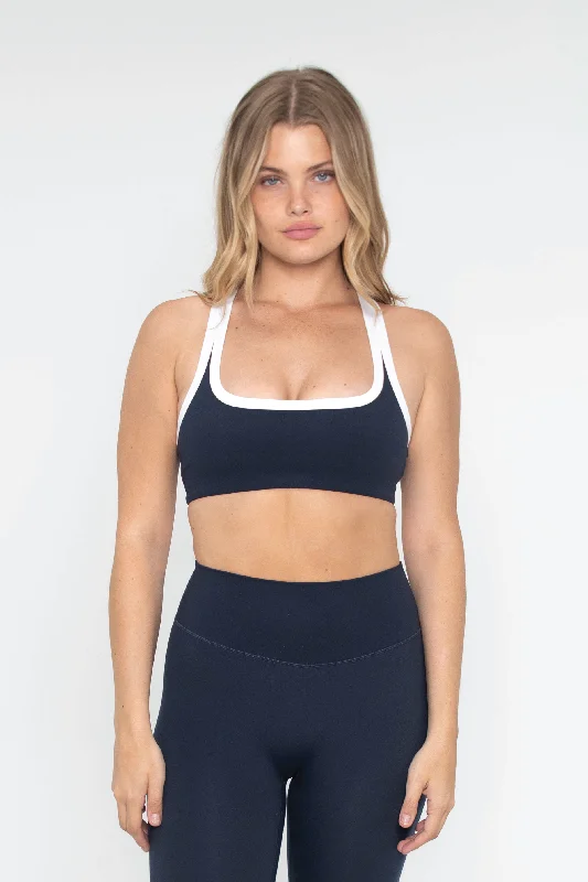 Cute Sports Bra for Teens -Racer Bra - Navy