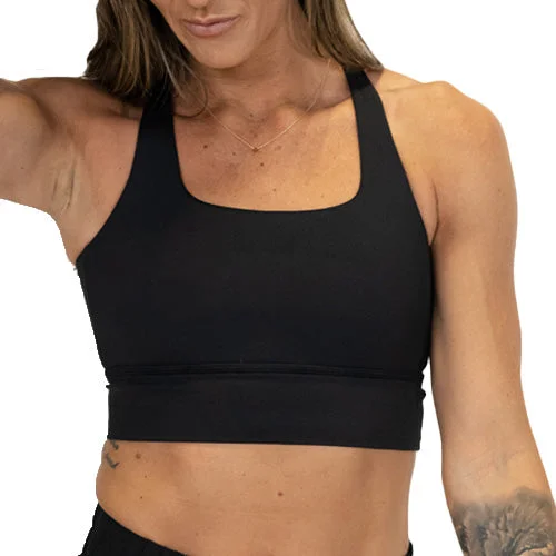 Purple Durable Sports Bra for Wear -Longline Bra | Black