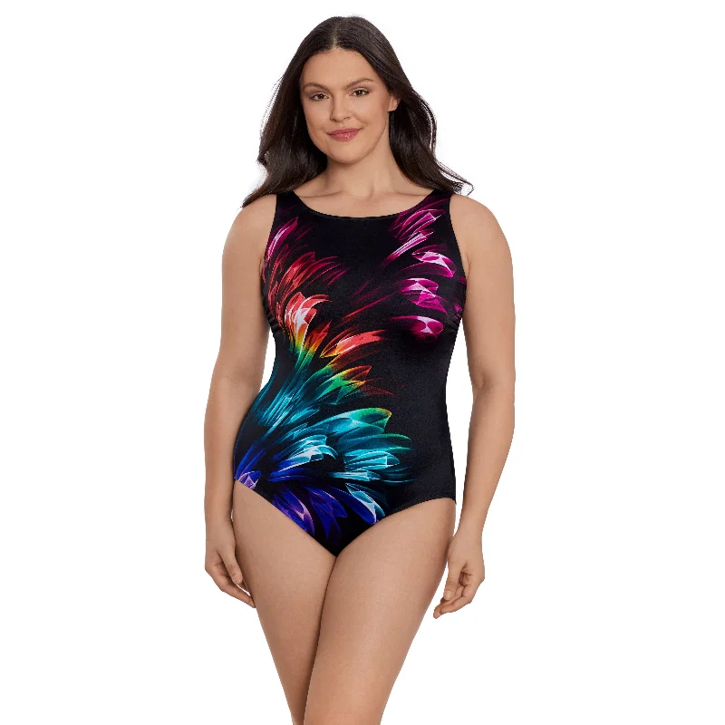 swimwear warm weather -Longitude Hard Candy Scoopback Highneck One Piece