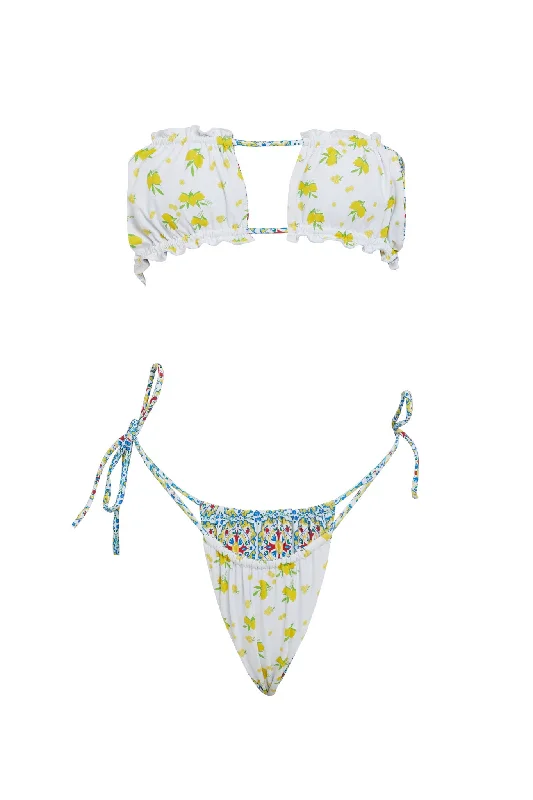 swimwear soft finish -VDM The Label Marley Capri/Limone Reversible Bottom