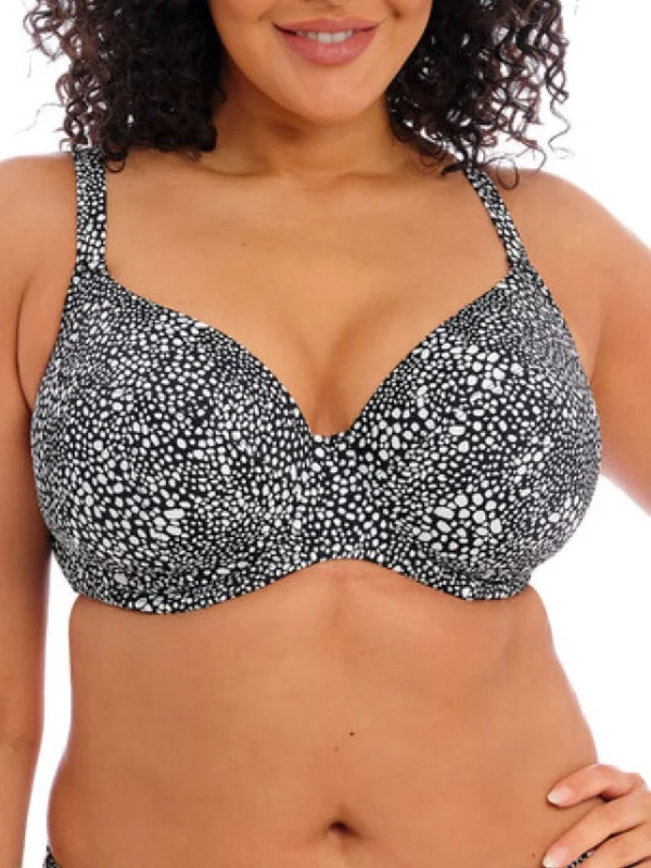 swimwear relaxed cut -Pebble Cove Plunge Bikini Top - Black