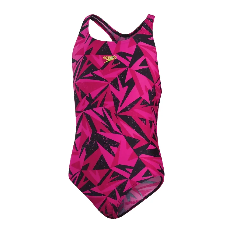 swimwear flex fabric -Speedo Girl's Hyperboom Allover Medalist Swimsuit