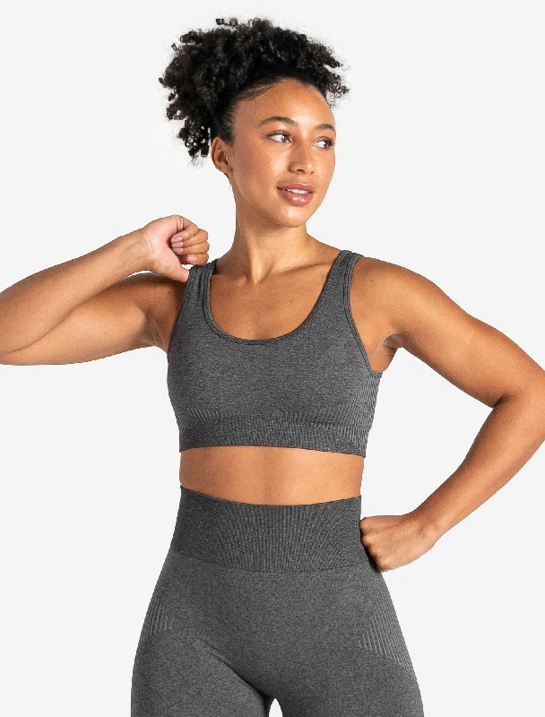 Pull-On Purple Sports Bra for Simplicity -ADAPT 2.0 Seamless Sports Bra - Charcoal