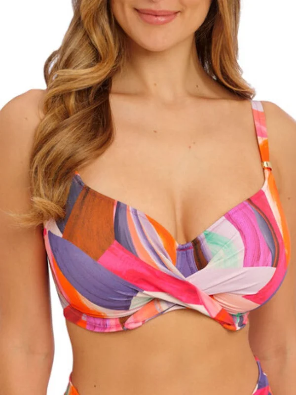 swimwear flex fabric -Aguada Beach Full Cup Bikini Top - Sunrise