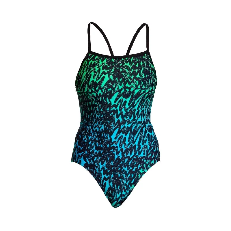 swimwear stretchy fit -Spraying Alive | Ladies Single Strap One Piece