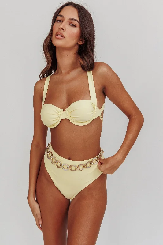 swimwear modern design -Harmonia High Waist Bikini Bottom Butter