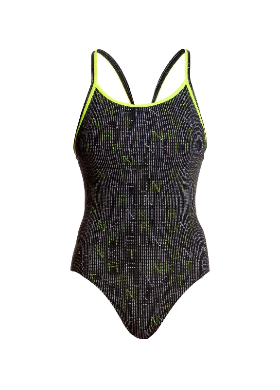 swimwear athletic training -BINARY BABE | LADIES DIAMOND BACK ONE PIECE