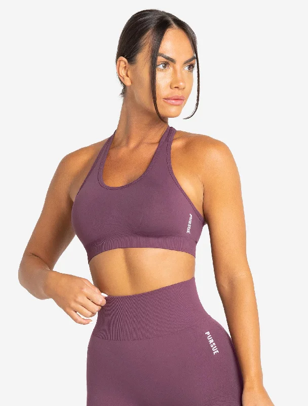 Blue Tall Sports Bra for High -Move Seamless Sports Bra - Plum