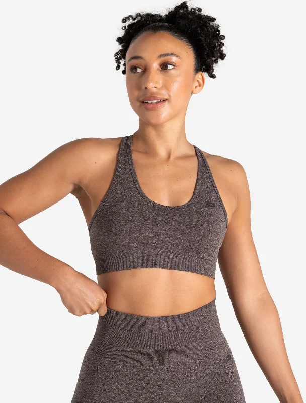 Green Mesh Sports Bra for Cooling -Form Seamless Sports Bra - Brown Marl