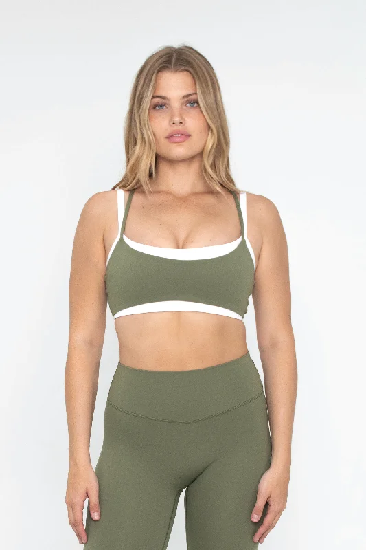 Quick Dry Sports Bra for Sweaty Workouts -Layered Bra - Camp