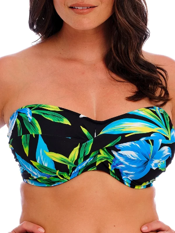 swimwear slim cut -Talm Beach Bandeau Bikini Top - Black