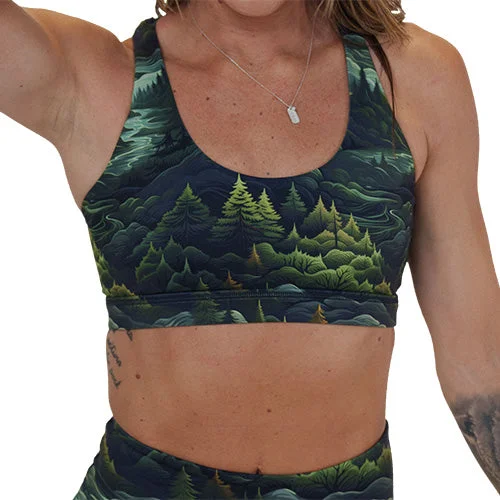 Green Firm Fit Sports Bra for Solid -Butterfly Back Bra | Escape