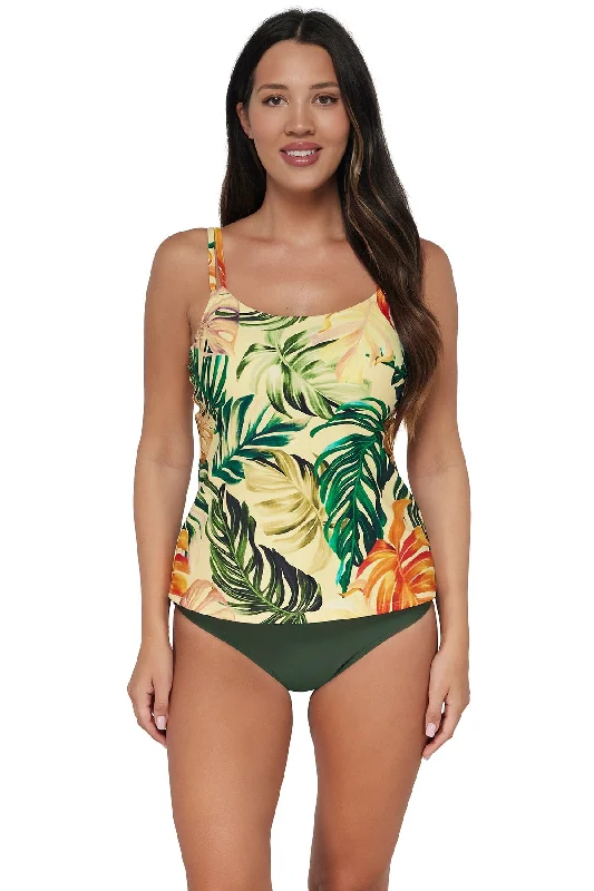 Orange Medium Impact Sports Tank Top for Mix -Sunsets Amber Oasis Taylor Tankini Top