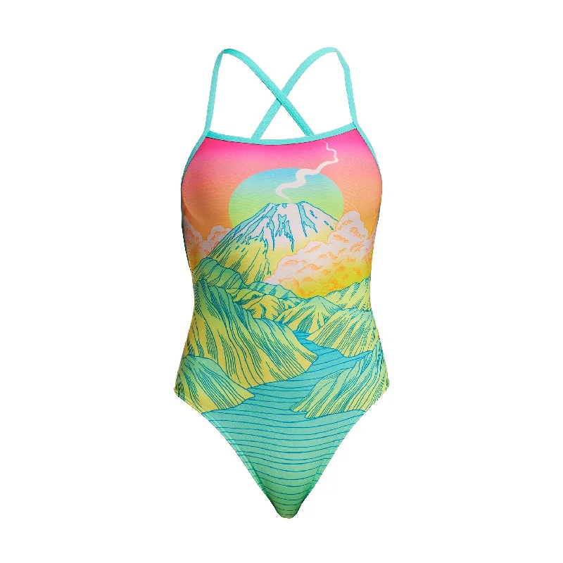 swimwear outdoor pool -Candy Climb | Ladies Strapped In One Piece