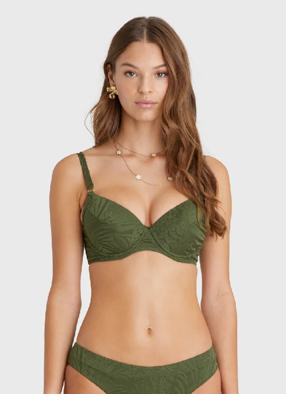 swimwear sporty vibe -Olive Judy D/DD Cup Top