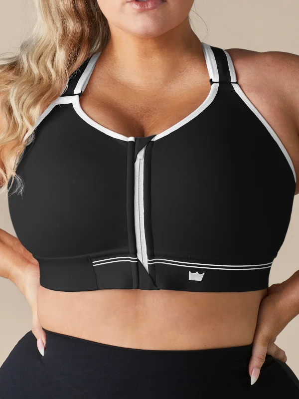 Polyester White Sports Bra for Durability -Flex Sports Bra - Black & White