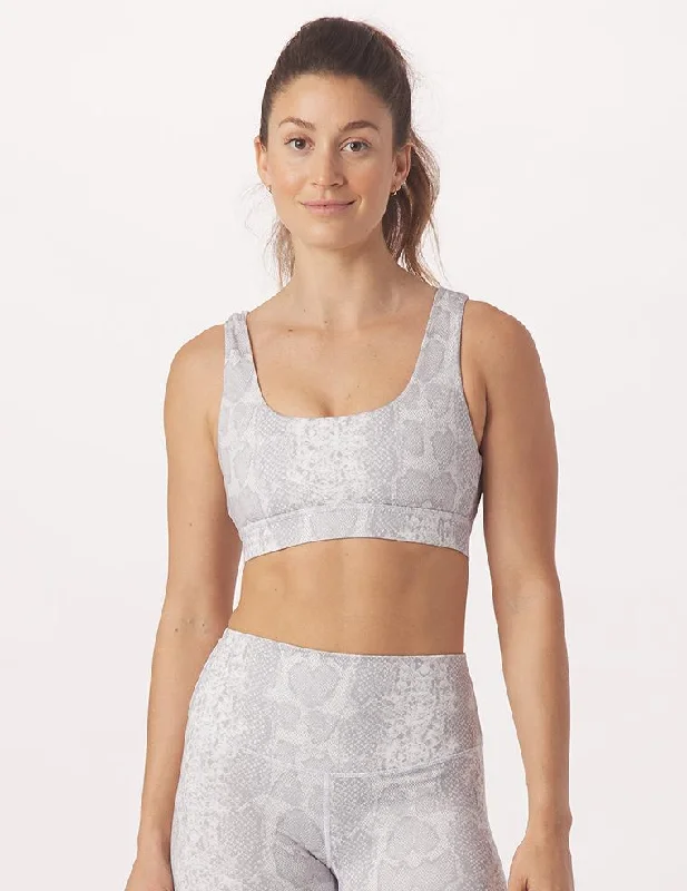 Green Mesh Sports Bra for Cooling -Splendid Bra: White Snake