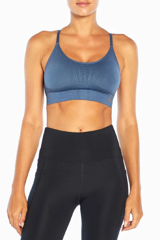 Black Strappy Sports Bra for Yoga -Madison Seamless Sports Bra