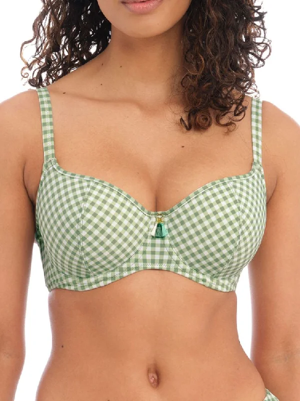 swimwear warm lining -Check In Sweetheart Bikini Top - Khaki