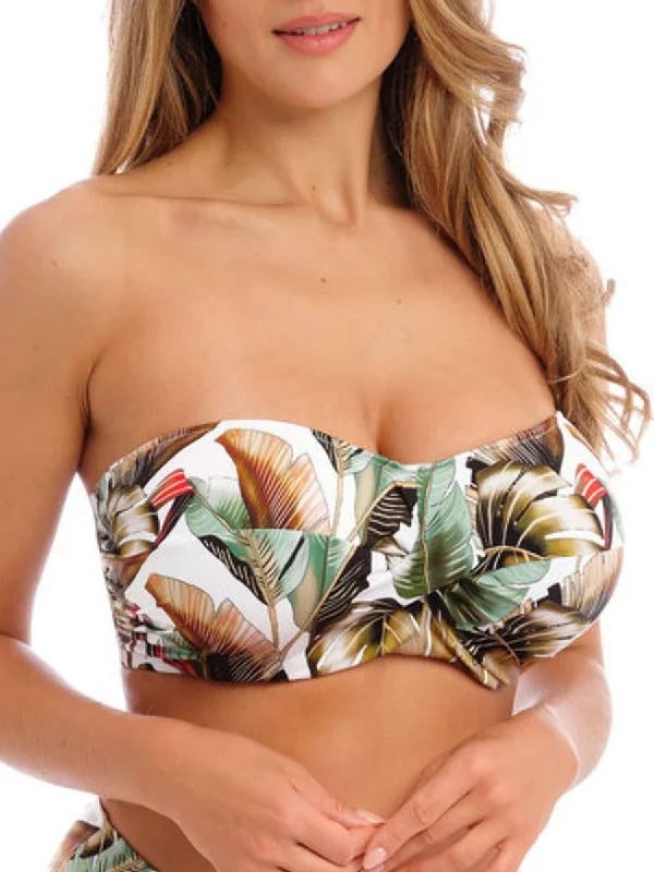 swimwear clean lines -Kinabalu Twist Bandeau Bikini Top - Jungle