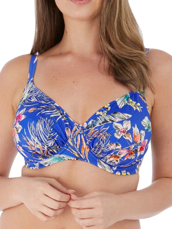 swimwear cool weather -Burano Gathered Full Cup Bikini Top - Pacific