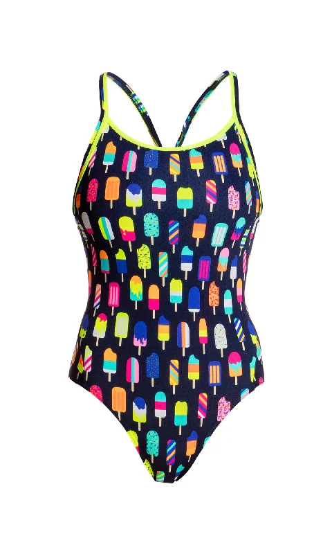 swimwear camo print -Frosty Fruits | Ladies Diamond Back One Piece