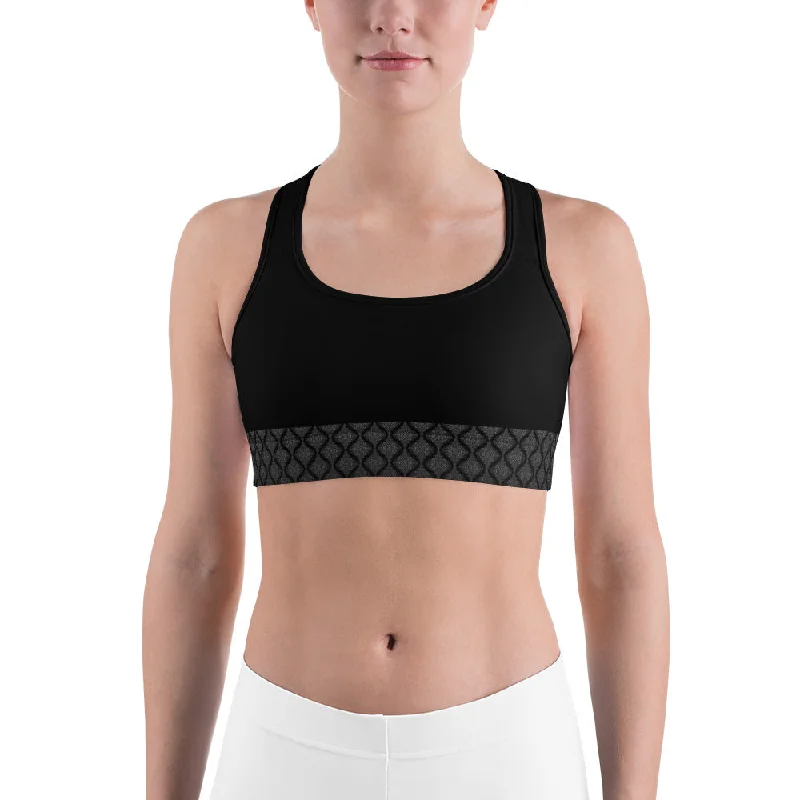 Wireless Grey Sports Bra for Ease -Ahimsa (Silver&Black) Sports bra