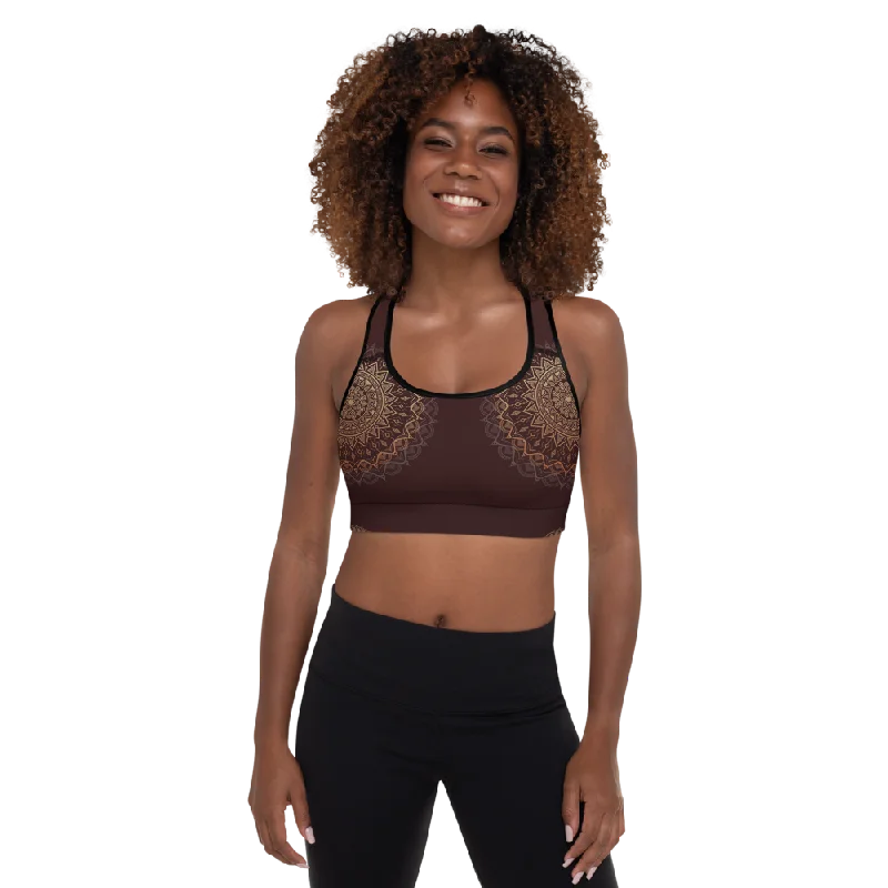 Padded Sports Bra for Yoga -Sandalwood Padded Sports Bra