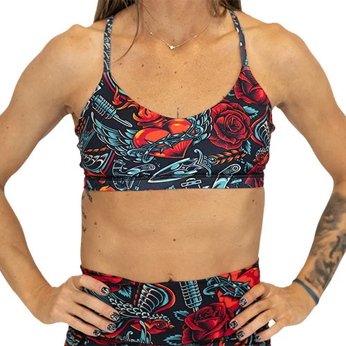 Blue Anti-Odor Sports Bra for Clean -Move Free Bra | Vintage Tattoo