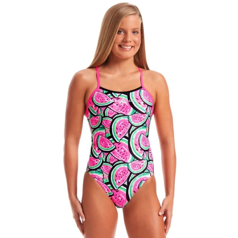 swimwear vibrant print -MELON CRUSH | AMANZI WOMENS ONE PIECE