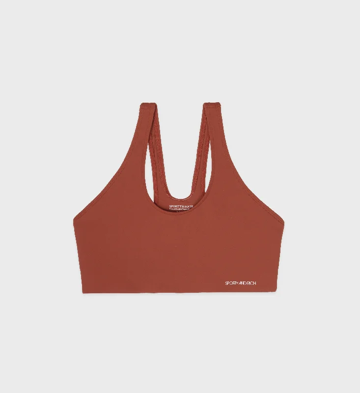 Yellow Compression Sports Bra for Tight Fit -Sports Bra N.03 - Brick