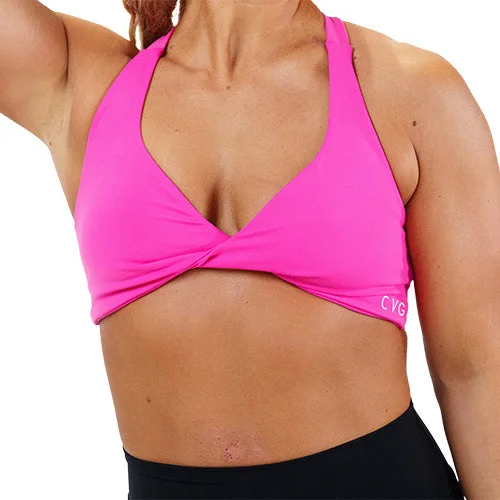 Orange Mesh Sports Bra for Airy -Foxy Bra | Pink