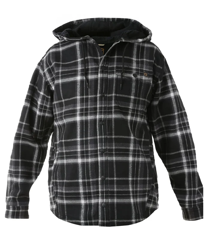 Men's Shirt Jacket - Black / White Plaid