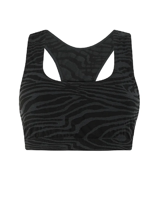 Strappy Yellow Sports Bra for Trendy -ELATED Bra Top | Zebra Jacquard