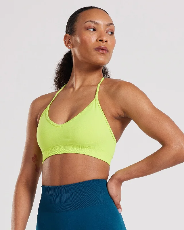 Purple Sports Bra for Fashion -Define Seamless Halter Neck Bra | Cyber Lime