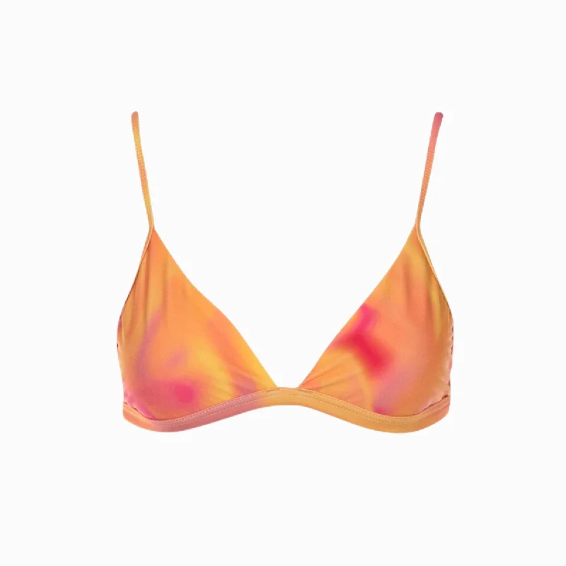 Green Striped Sports Bra for Lines -Bralette Bikini Top | Flaming Tie-Dye