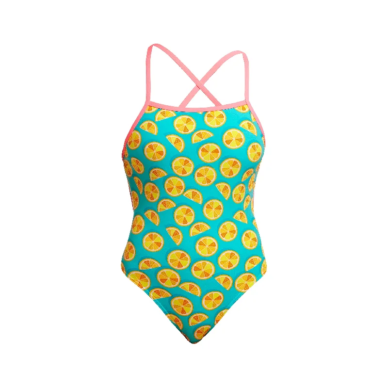 swimwear power swims -Lime Splice | Ladies Tie Me Tight One Piece