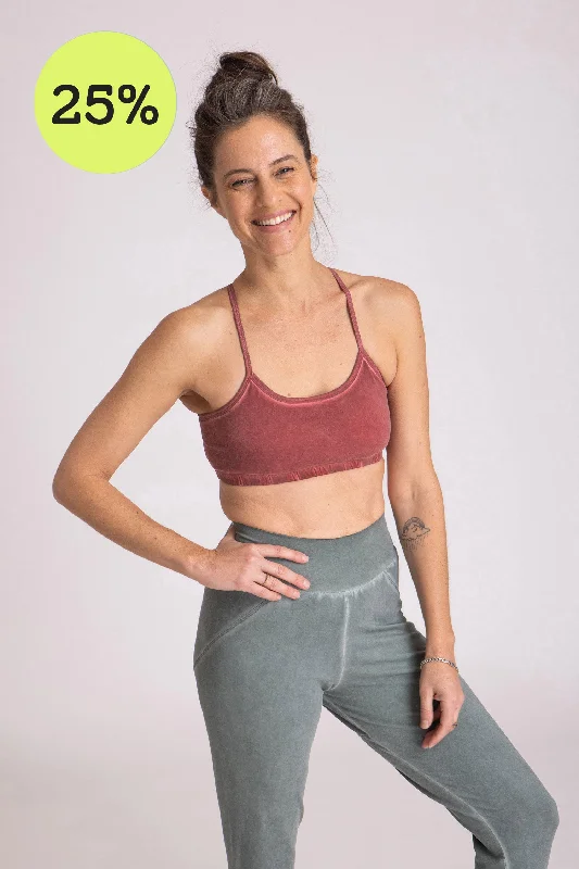 Plain Sports Bra for Simplicity -I'mPerfect Stonewash Criss Cross Bra 25%off