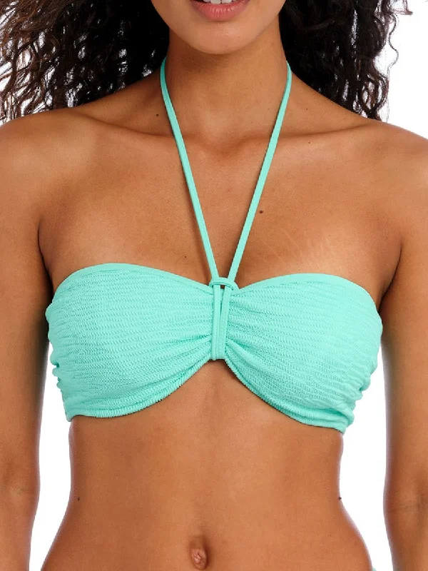 swimwear cotton texture -Ibiza Waves Bandeau Bikini Top - Frozen