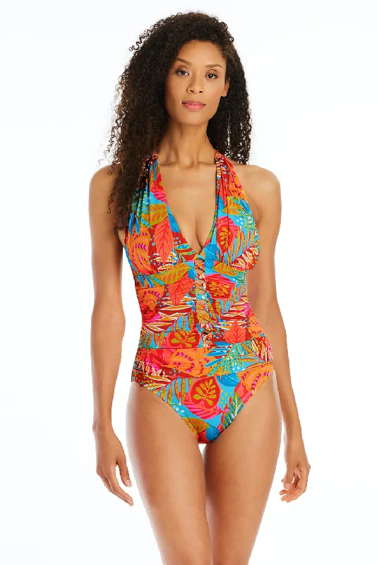 swimwear power swims -Bleu Rod Beattie The Heat Is On Halter One Piece