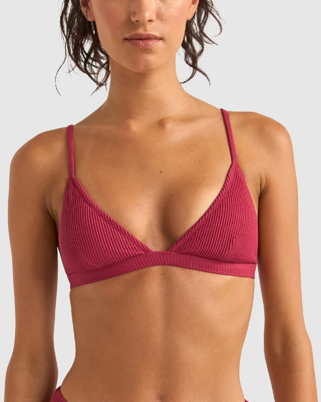 Pink Firm Fit Sports Bra for Lifting -WOMENS ISLA RIB BRALETTE BIKINI TOP