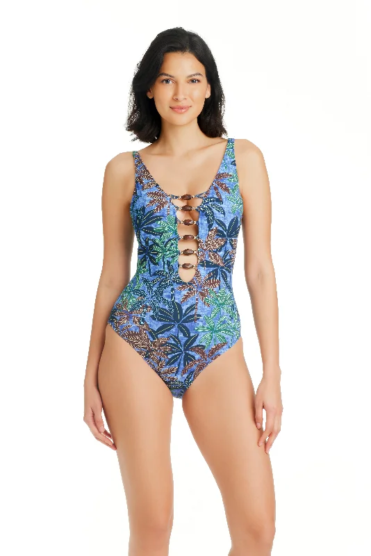 swimwear active parents -Bleu Rod Beattie By The Sea Lace Down One Piece