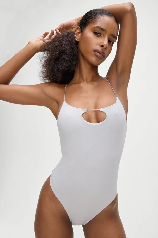 swimwear rainy weather -Rutherford Cheeky One Piece Swimsuit - Heather Grey