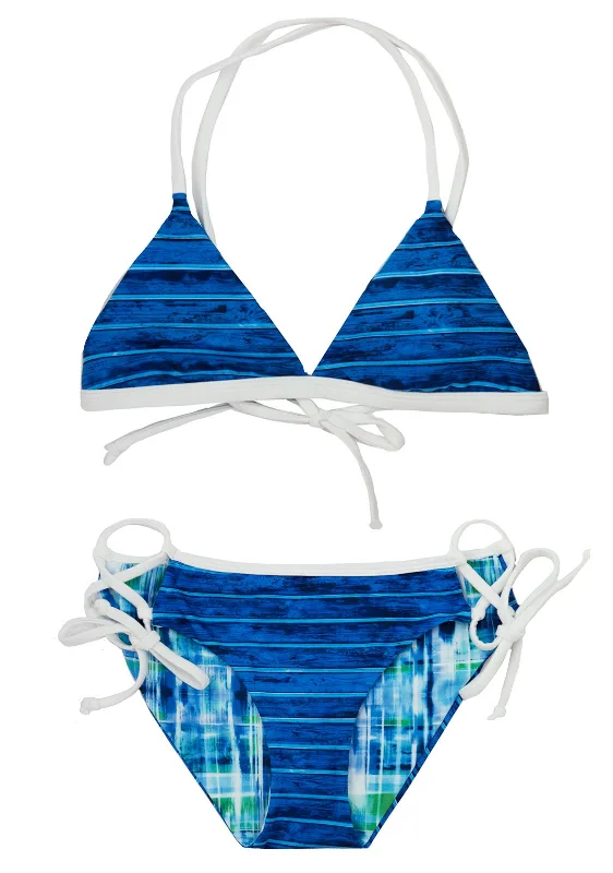 swimwear cool days -Aquazul Bikini - 2-Piece | Reversible | Triangle Style | Girls 10-14