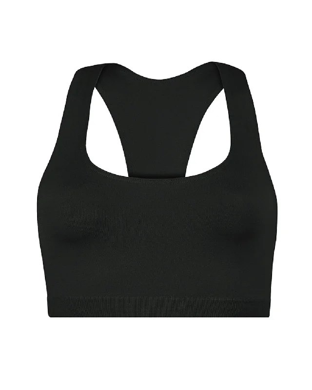 Classic Neon Sports Bra for Basics -ELATED Bra Top | Black