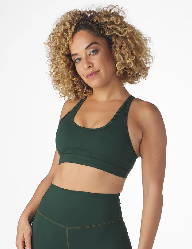 Cotton Neon Sports Bra for Softness -Habit Former Bra: Forest