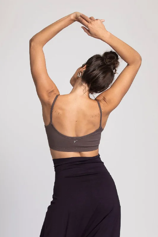 Tall Purple Sports Bra for Long Torsos -Low Back Bra