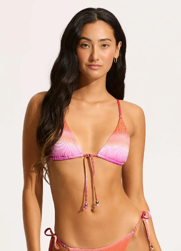 swimwear outdoor playtime -Spectrum Slide Triangle Bikini Top - Hot Pink