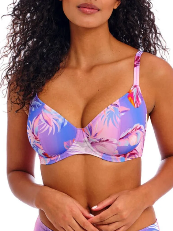 swimwear slim style -Miami Sunset Plunge Bikini Top - Cassis